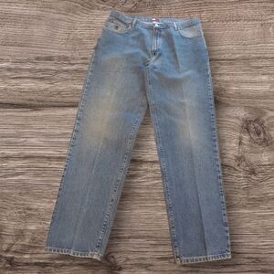 Vintage 90's Tommy Hilfiger Creast Jeans Relaxed Striaght Denim Mens Size 40x34